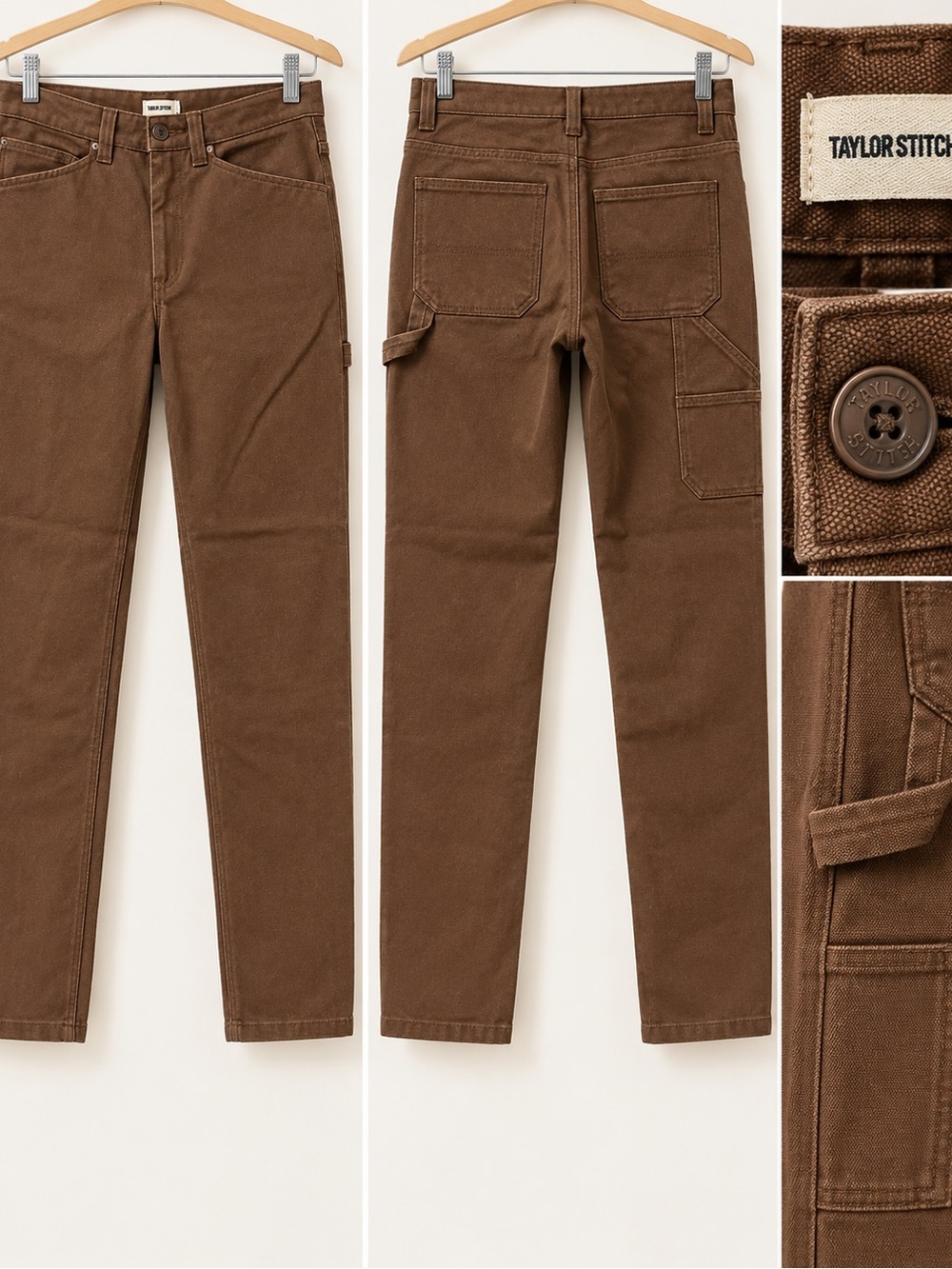 Taylor Stitch Brown Chipped canvas carpenter pants